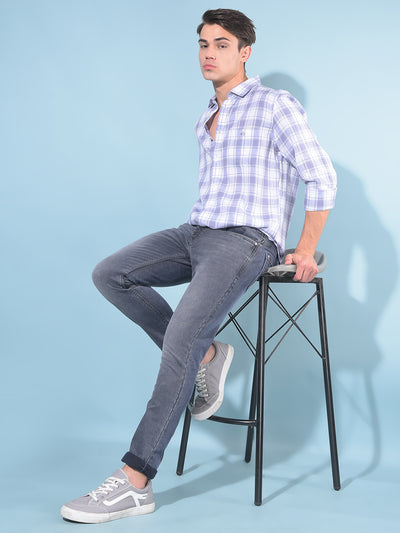 Grey Cotton Jeans-Men Jeans-Crimsoune Club