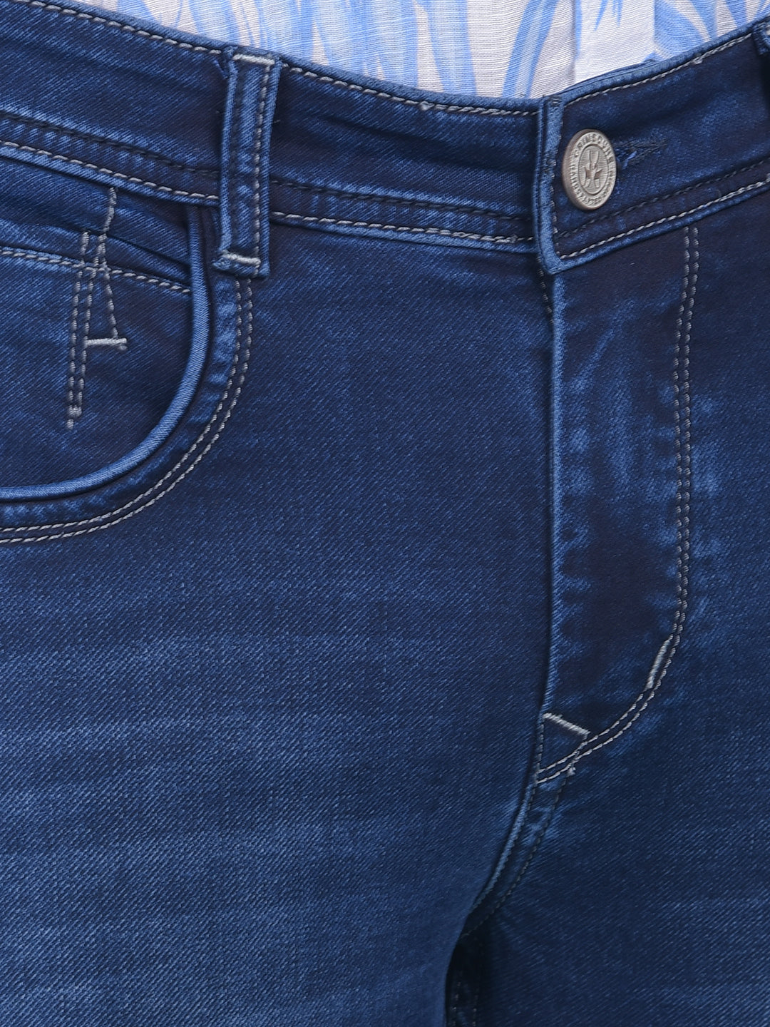 Blue Stretchable Jeans-Men Jeans-Crimsoune Club