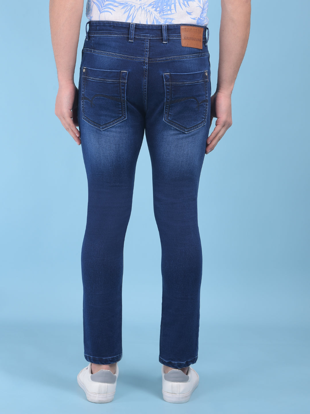 Blue Stretchable Jeans-Men Jeans-Crimsoune Club