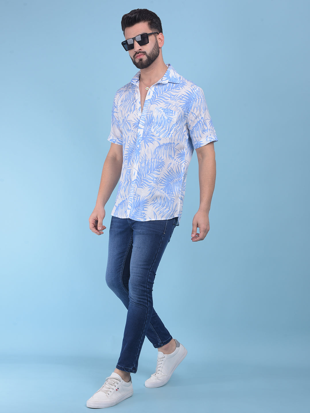 Blue Stretchable Jeans-Men Jeans-Crimsoune Club