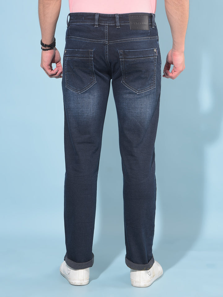 Blue Cotton Jeans-Men Jeans-Crimsoune Club