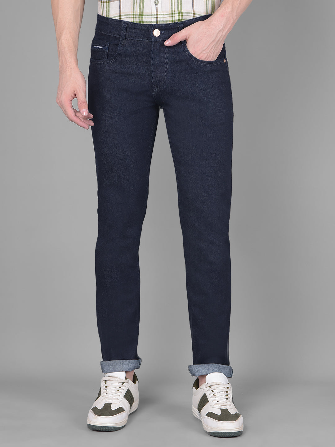 Navy Blue Jeans-Men Jeans-Crimsoune Club