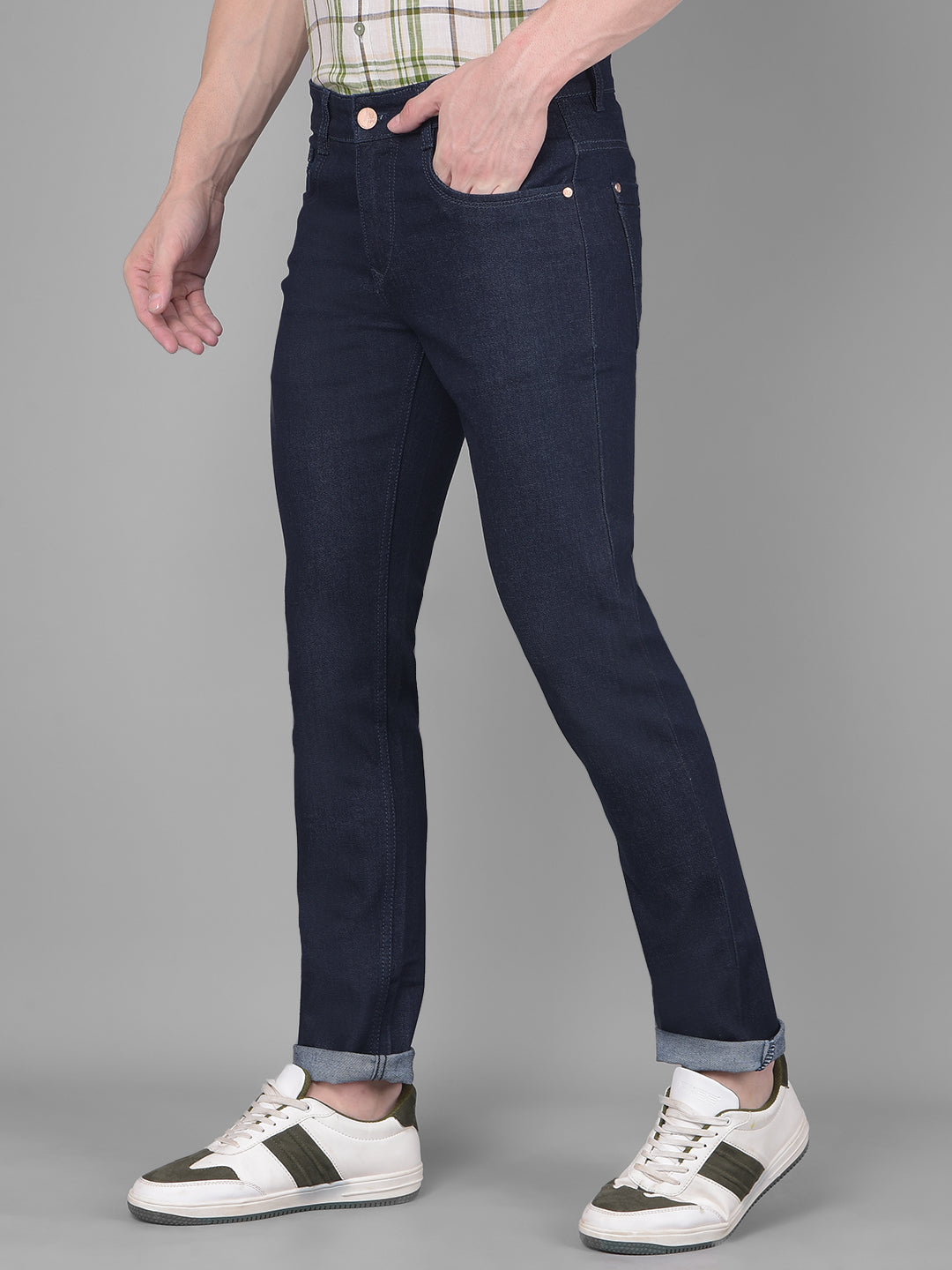 Navy Blue Jeans-Men Jeans-Crimsoune Club