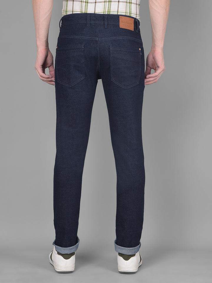 Navy Blue Jeans-Men Jeans-Crimsoune Club
