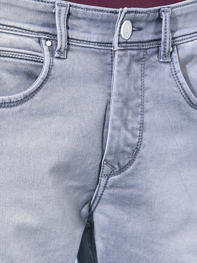 Grey Stretchable Jeans-Men Jeans-Crimsoune Club