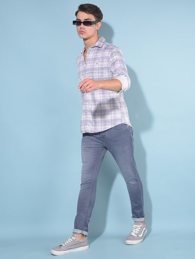 Grey Skinny Cotton Jeans-Men Jeans-Crimsoune Club