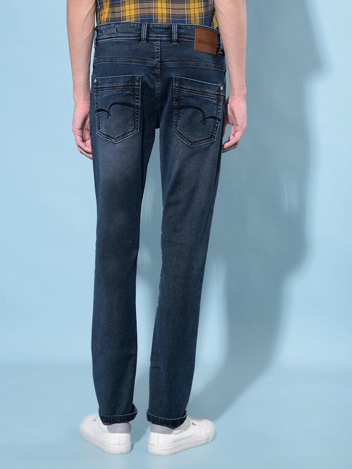 Blue Stretchable Jeans-Men Jeans-Crimsoune Club