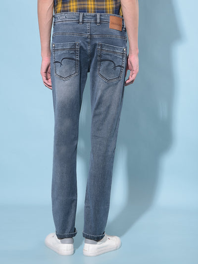 Blue Stretchable Jeans-Men Jeans-Crimsoune Club