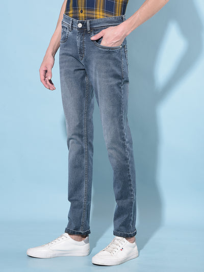 Blue Stretchable Jeans-Men Jeans-Crimsoune Club