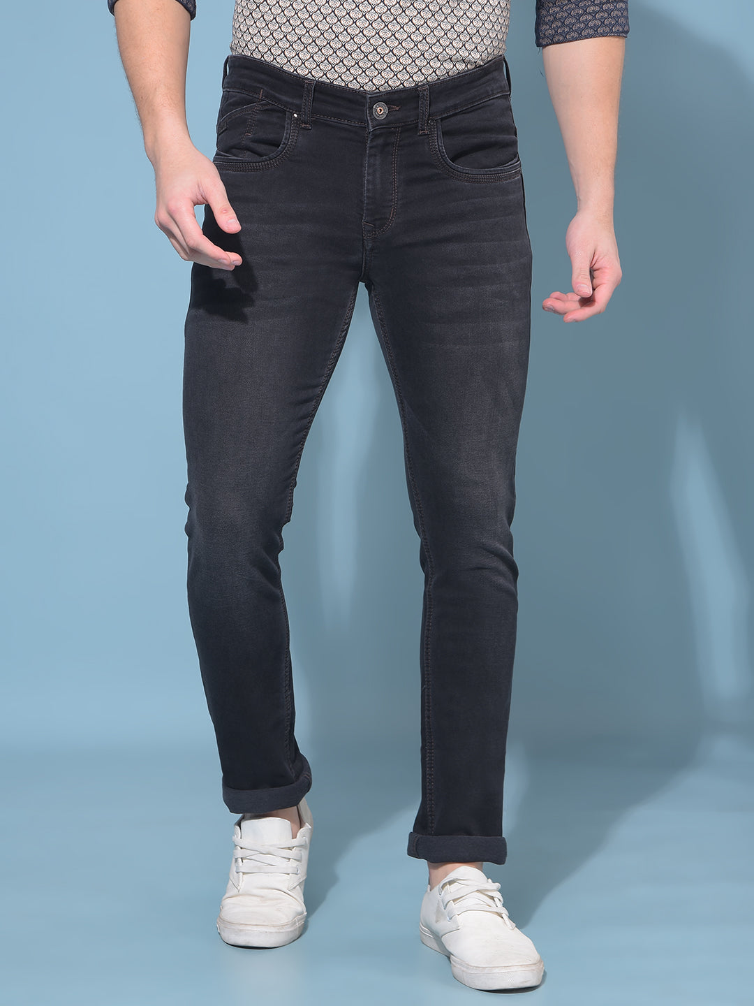 Black Stretchable Jeans-Men Jeans-Crimsoune Club