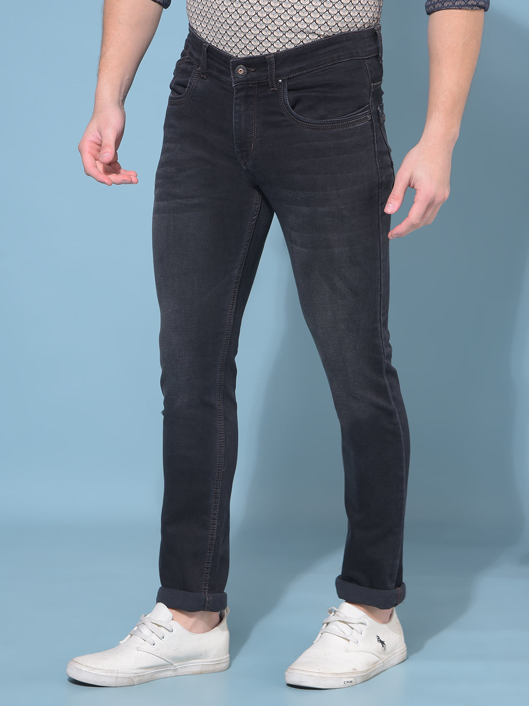 Black Stretchable Jeans-Men Jeans-Crimsoune Club