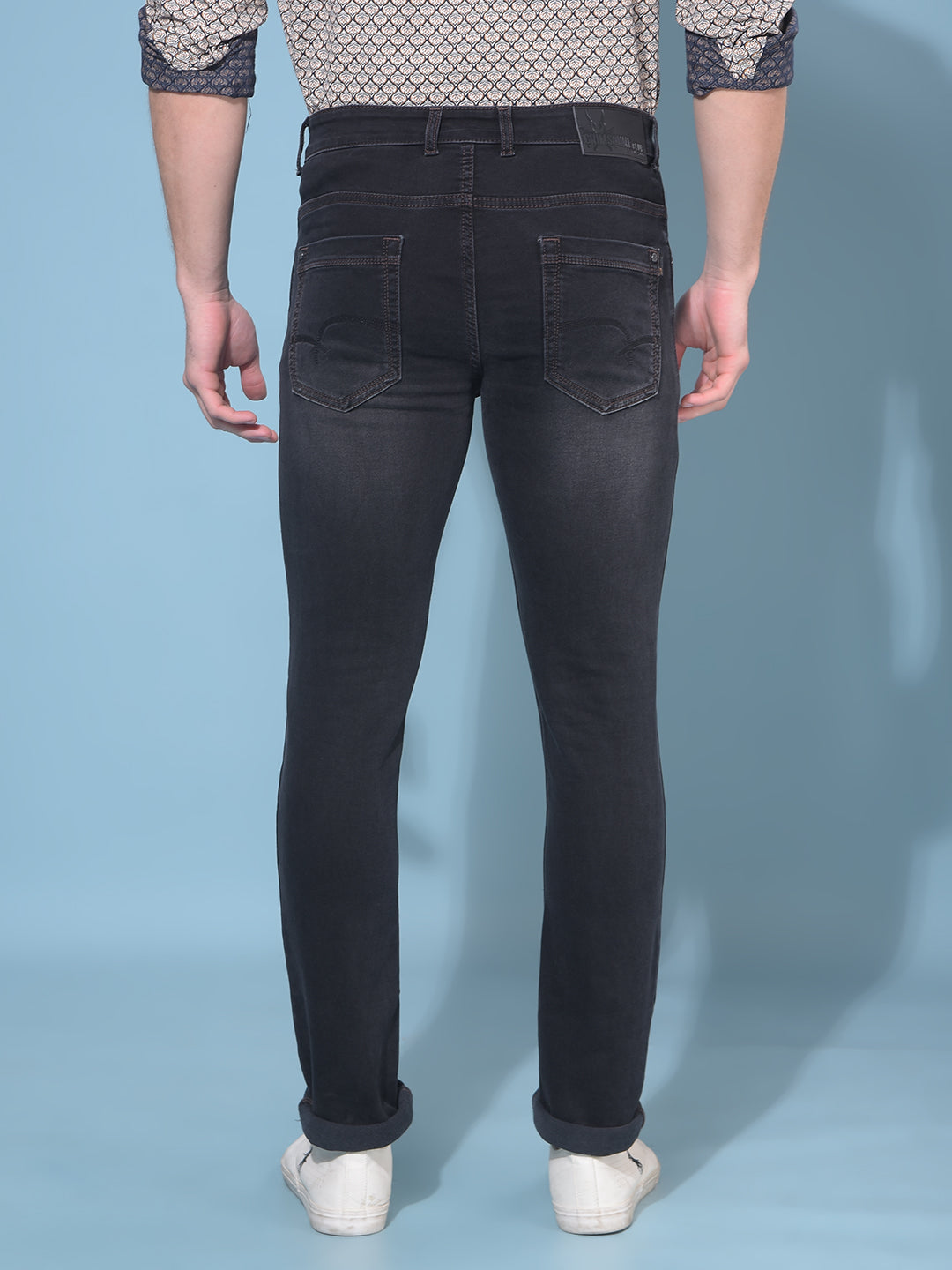 Black Stretchable Jeans-Men Jeans-Crimsoune Club