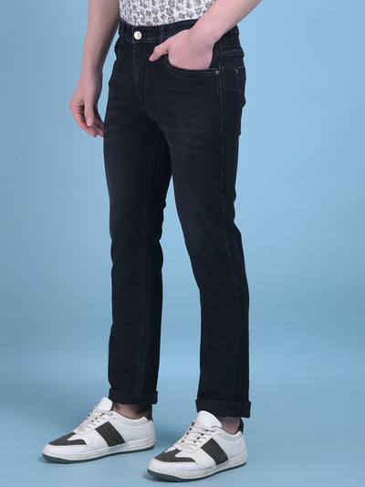 Black Stretchable Jeans-Men Jeans-Crimsoune Club