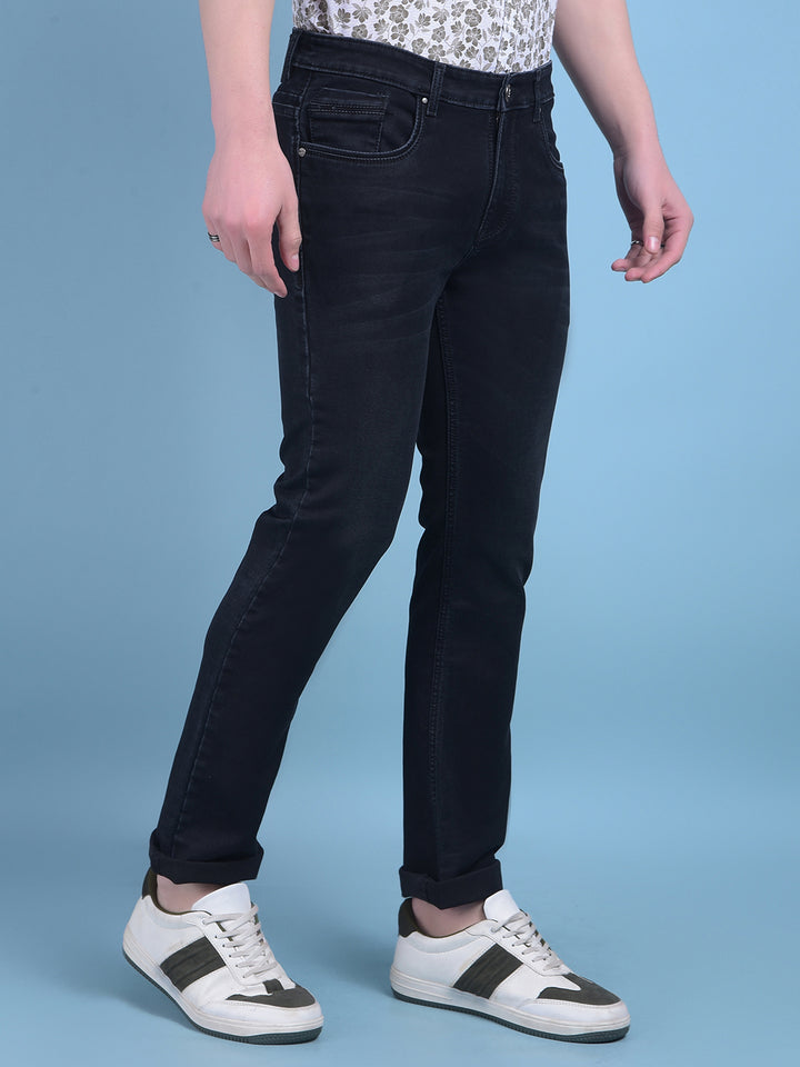 Black Stretchable Jeans-Men Jeans-Crimsoune Club