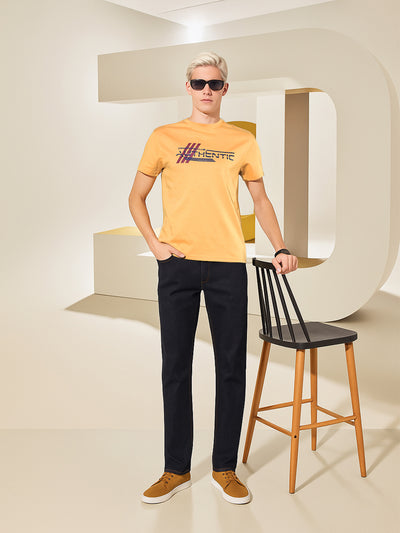 Navy Blue Loose Stretchable Jeans-Men Jeans-Crimsoune Club