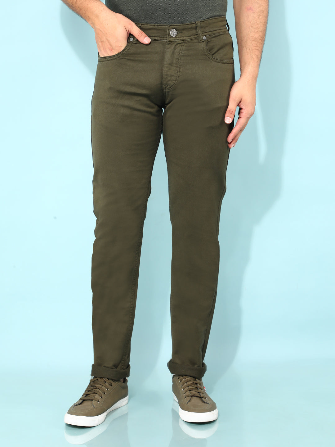 Olive Jeans-Men Jeans-Crimsoune Club