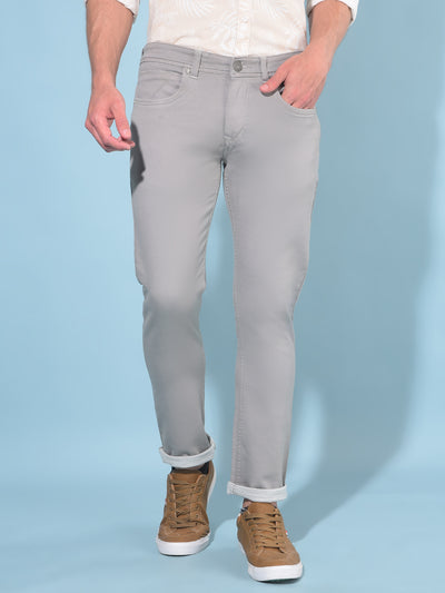 Grey Cotton Jeans-Men Jeans-Crimsoune Club