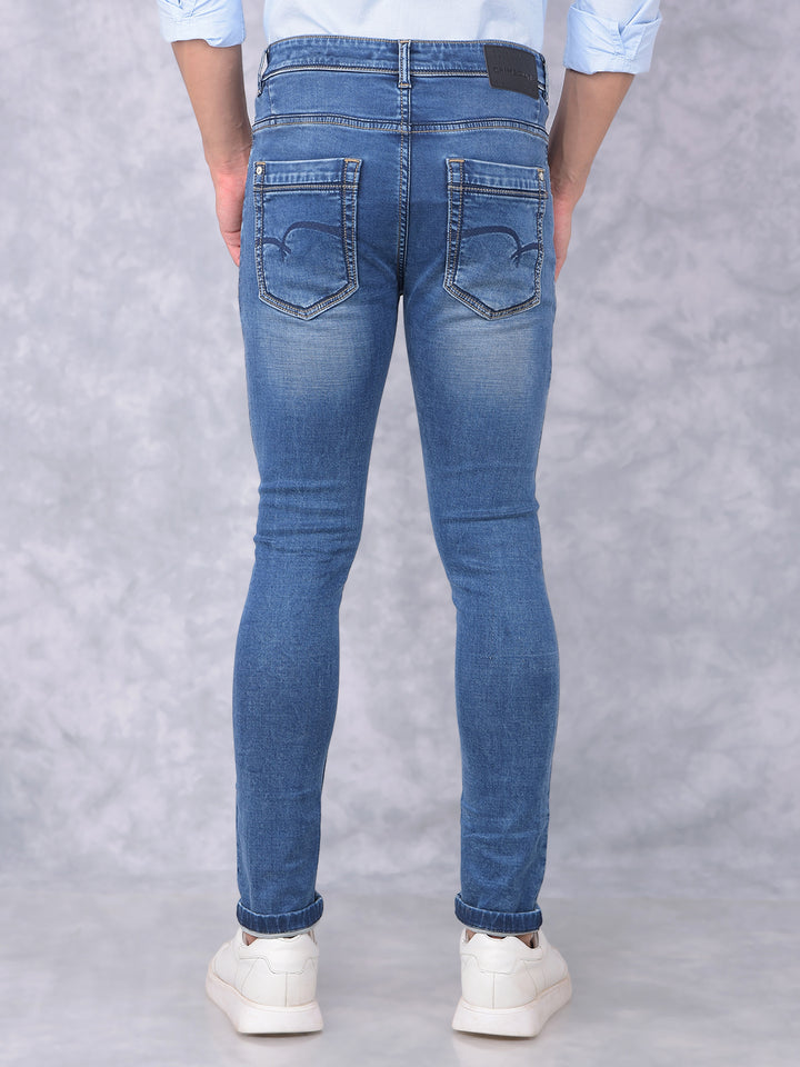 Blue Skinny Jeans-Men Jeans-Crimsoune Club