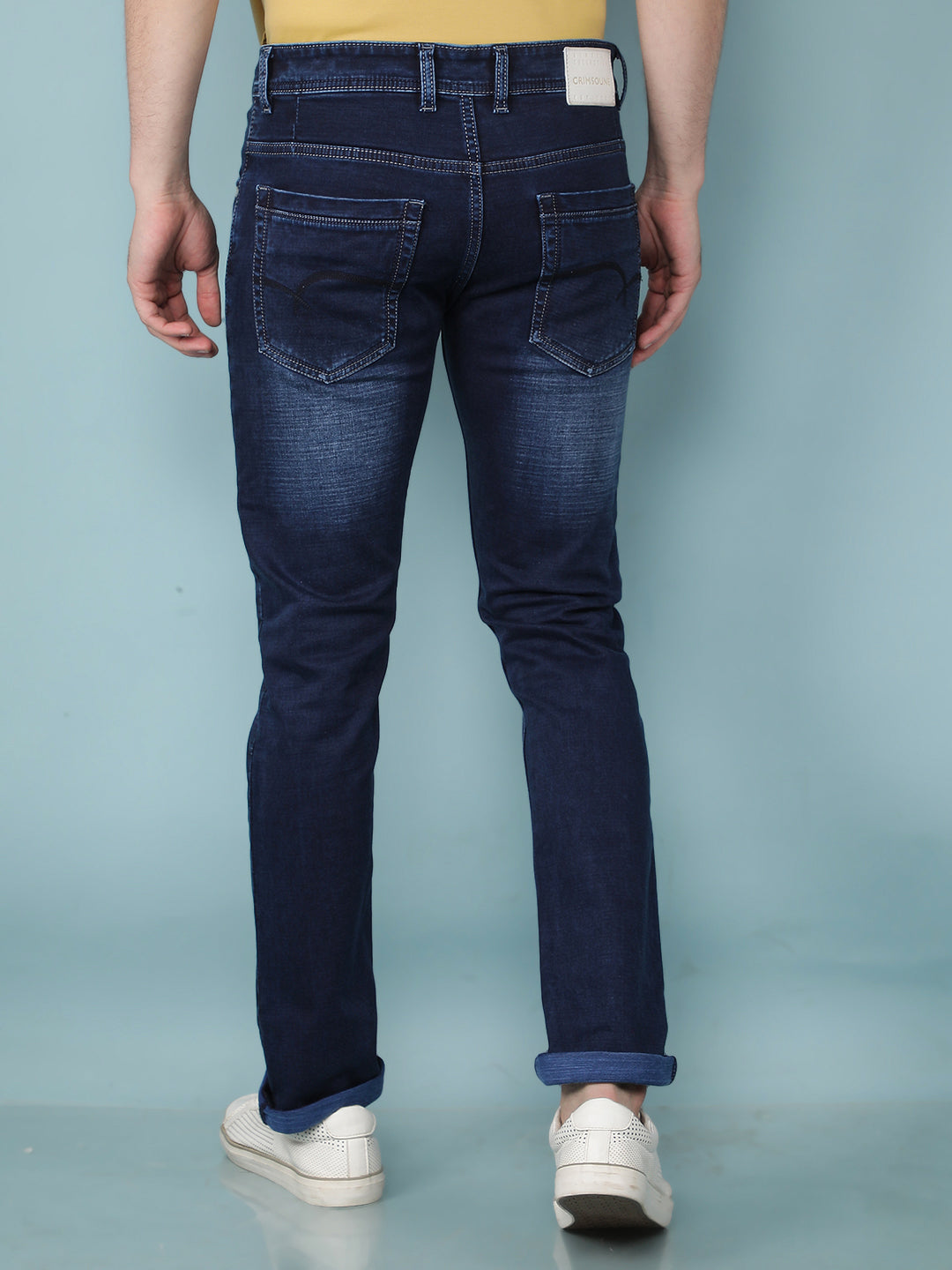 Navy Blue Jeans-Men Jeans-Crimsoune Club