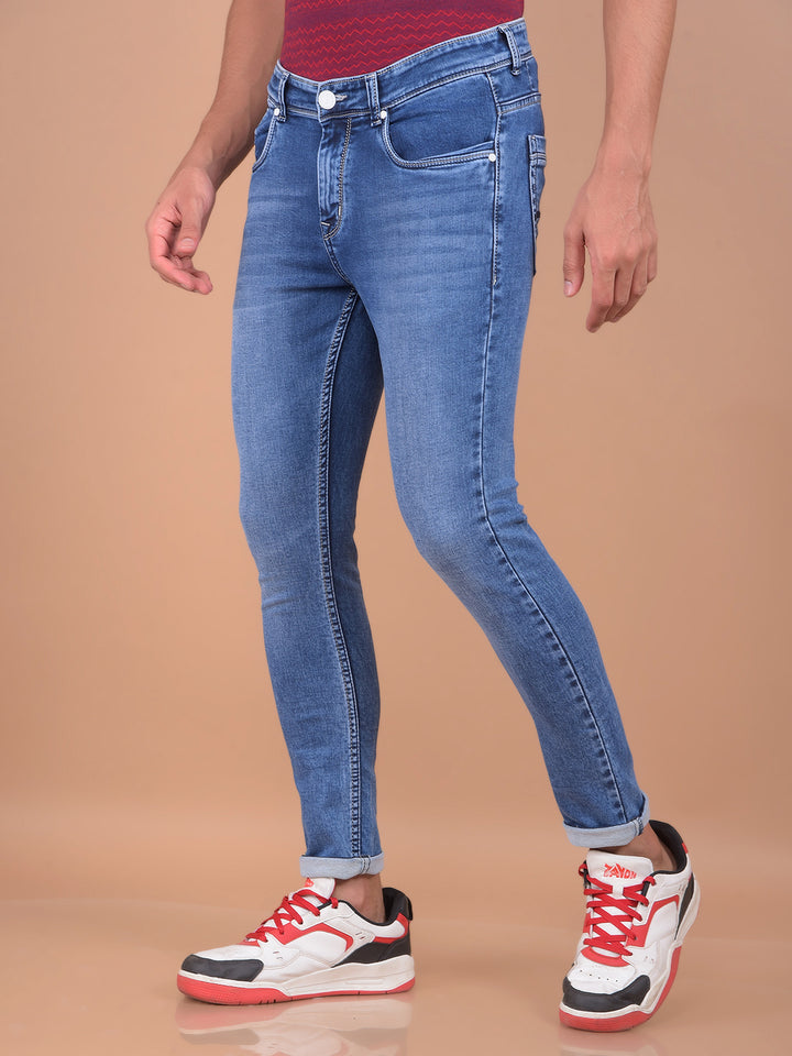 Blue Skinny Jeans-Men Jeans-Crimsoune Club