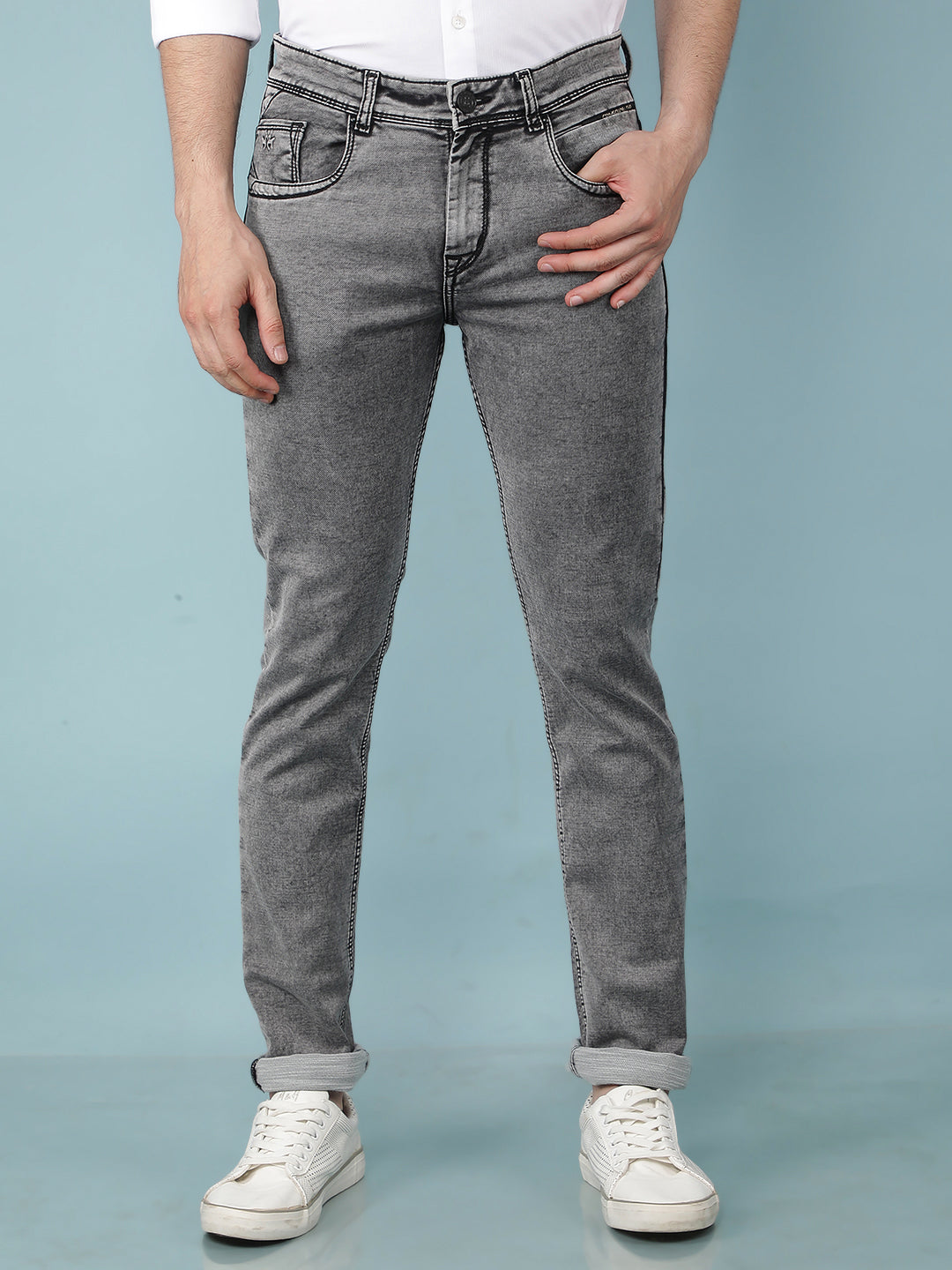 Grey Jeans-Men Jeans-Crimsoune Club