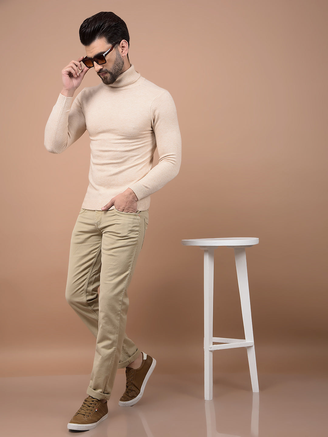 Beige Jeans-Men Jeans-Crimsoune Club