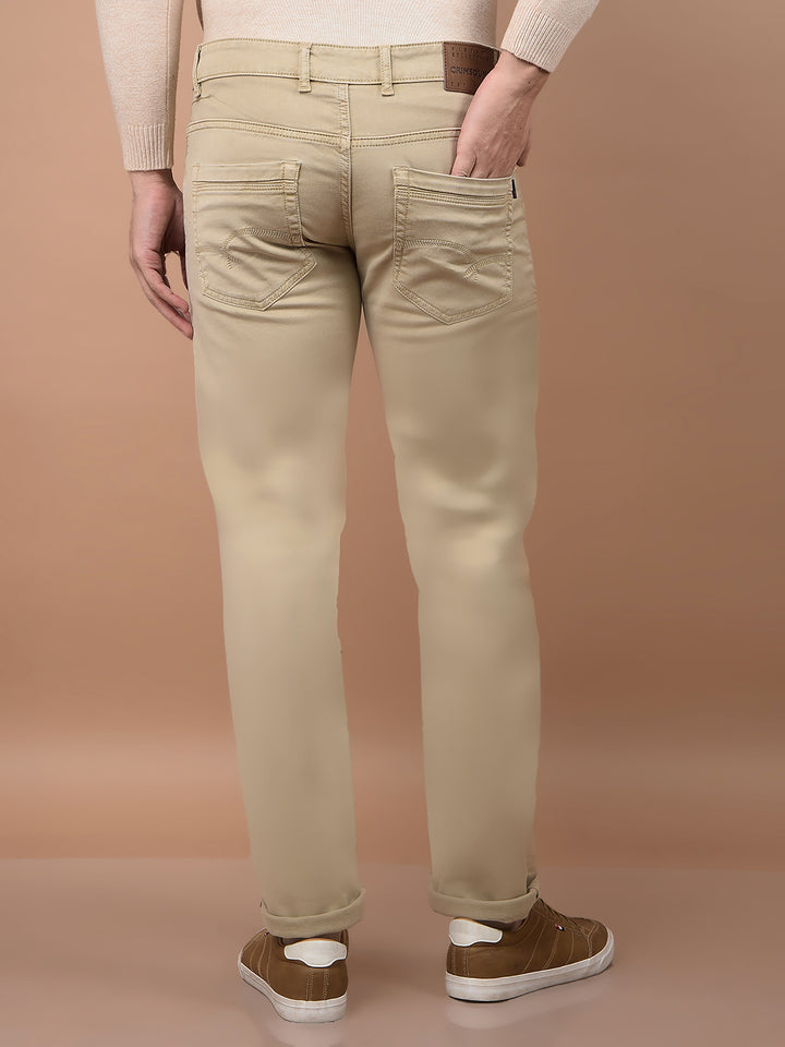 Beige Jeans-Men Jeans-Crimsoune Club