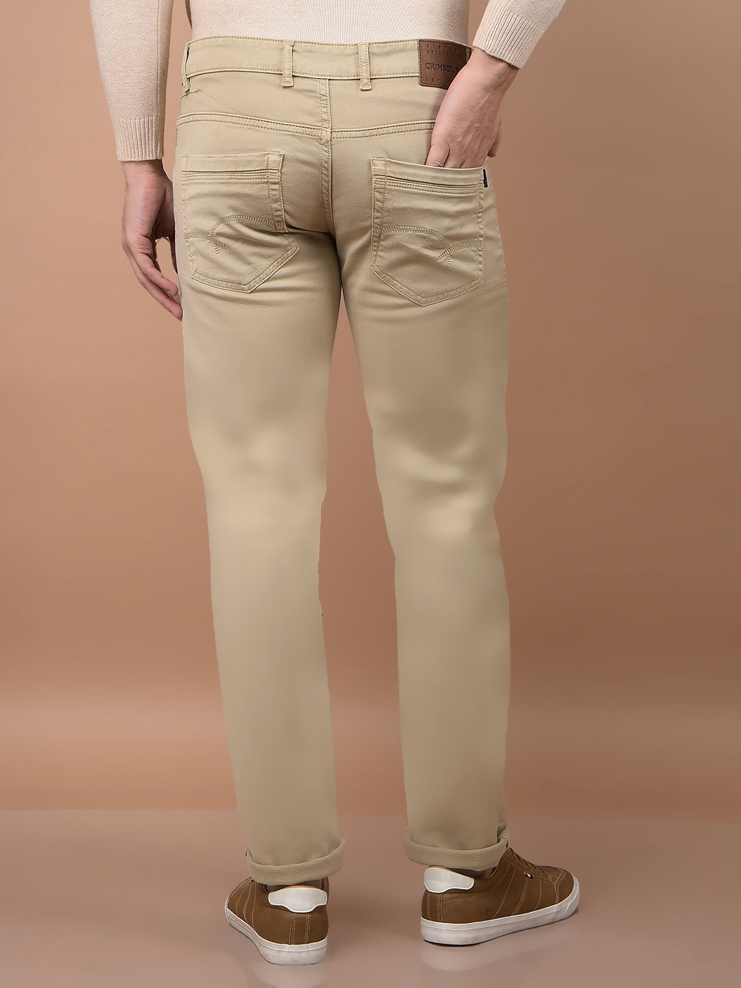 Beige Jeans-Men Jeans-Crimsoune Club