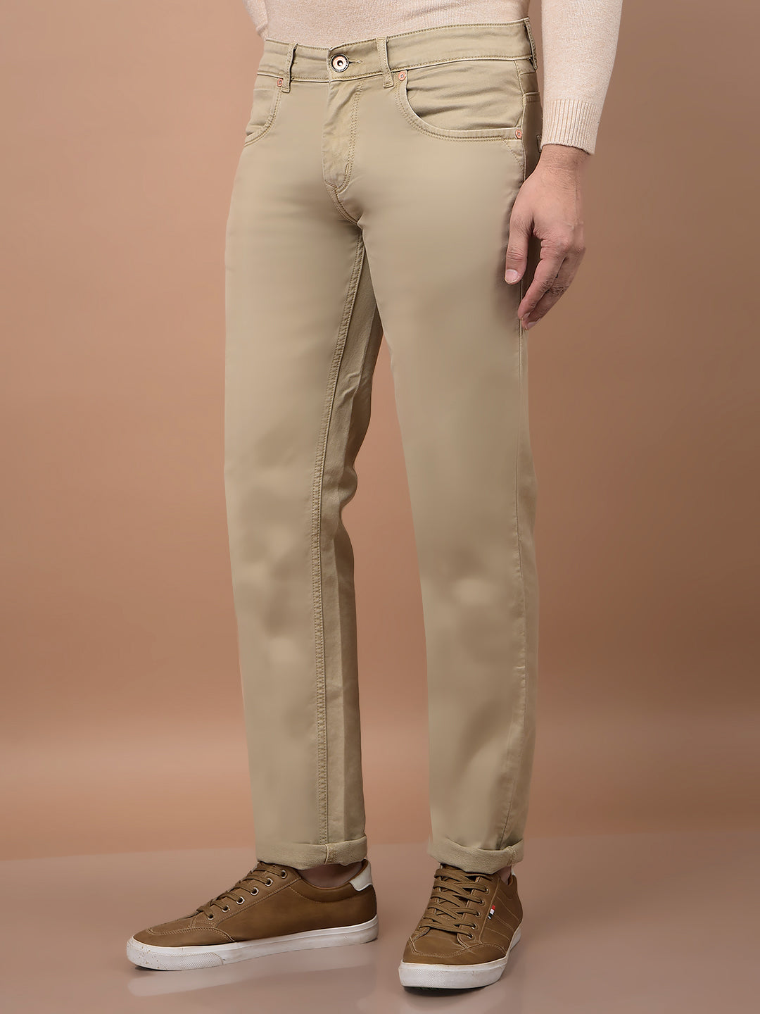 Beige Jeans-Men Jeans-Crimsoune Club