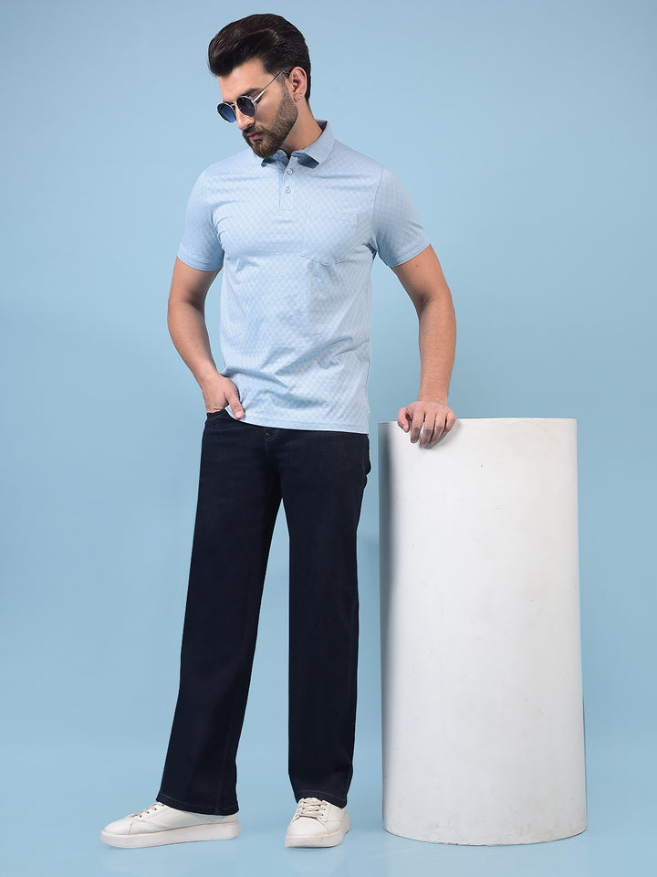 Men's Navy Blue Baggy Jeans-Men Jeans-Crimsoune Club