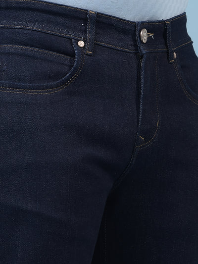 Men's Navy Blue Baggy Jeans-Men Jeans-Crimsoune Club