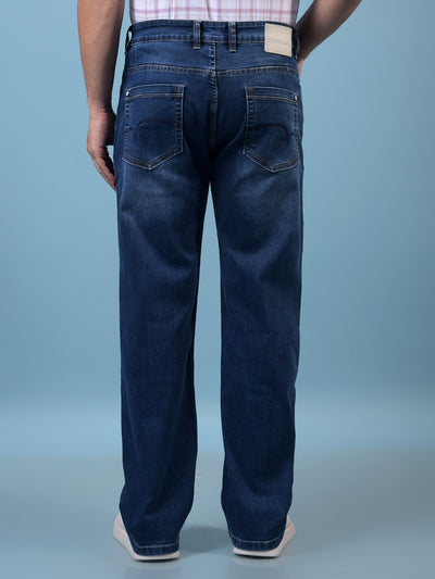Men's Blue Baggy Jeans-Men Jeans-Crimsoune Club