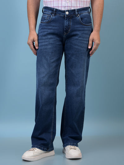 Men's Blue Baggy Jeans-Men Jeans-Crimsoune Club