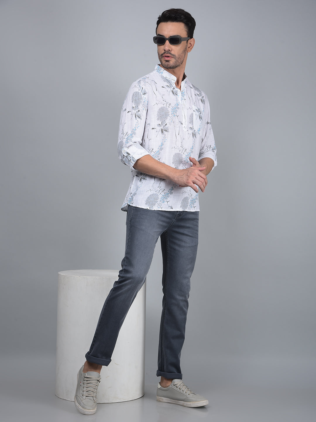 Grey Straight Jeans-Men Jeans-Crimsoune Club