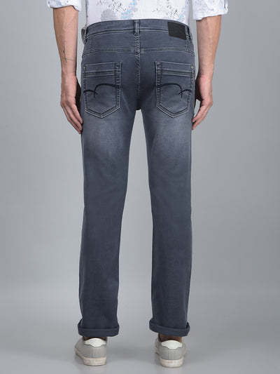Grey Straight Jeans-Men Jeans-Crimsoune Club