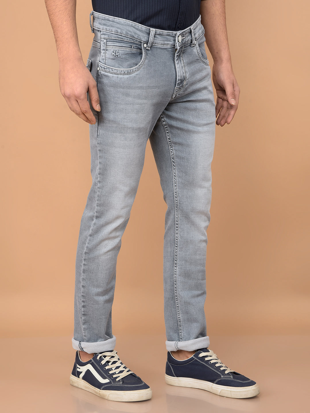 Grey Jeans-Men Jeans-Crimsoune Club