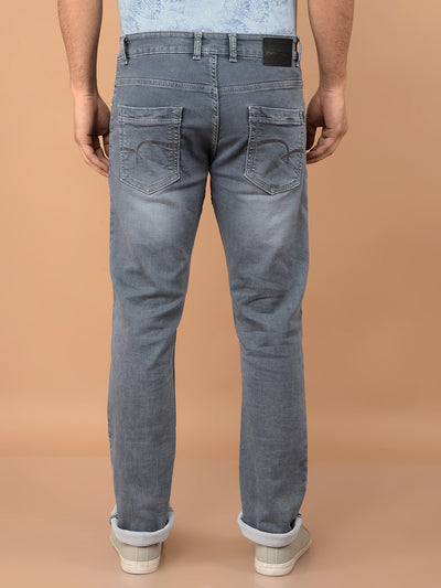 Grey Straight Jeans-Men Jeans-Crimsoune Club