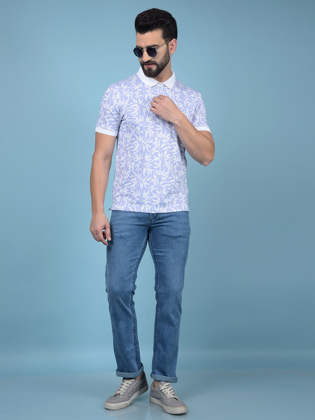 Blue Straight Jeans-Men Jeans-Crimsoune Club