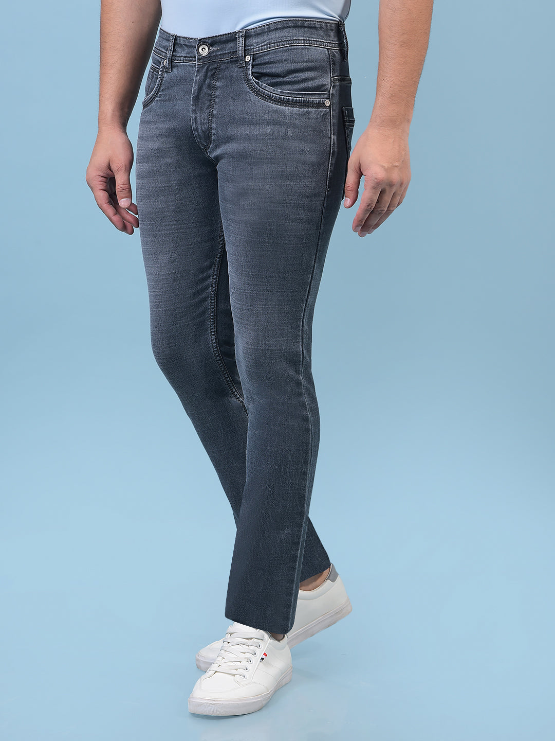 Men's Grey Jeans-Men Jeans-Crimsoune Club