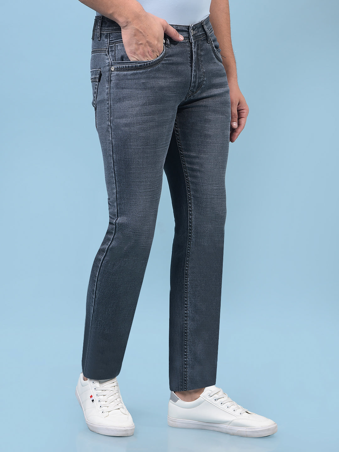 Men's Grey Jeans-Men Jeans-Crimsoune Club