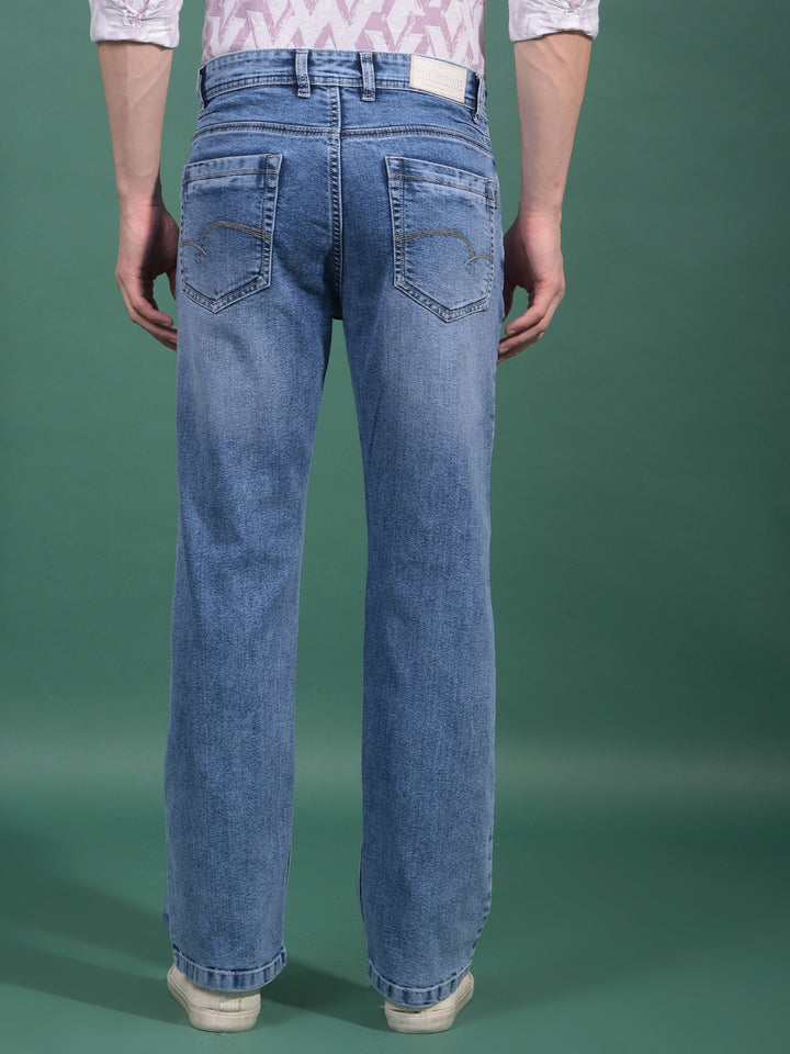 Blue Baggy Jeans-Men Jeans-Crimsoune Club