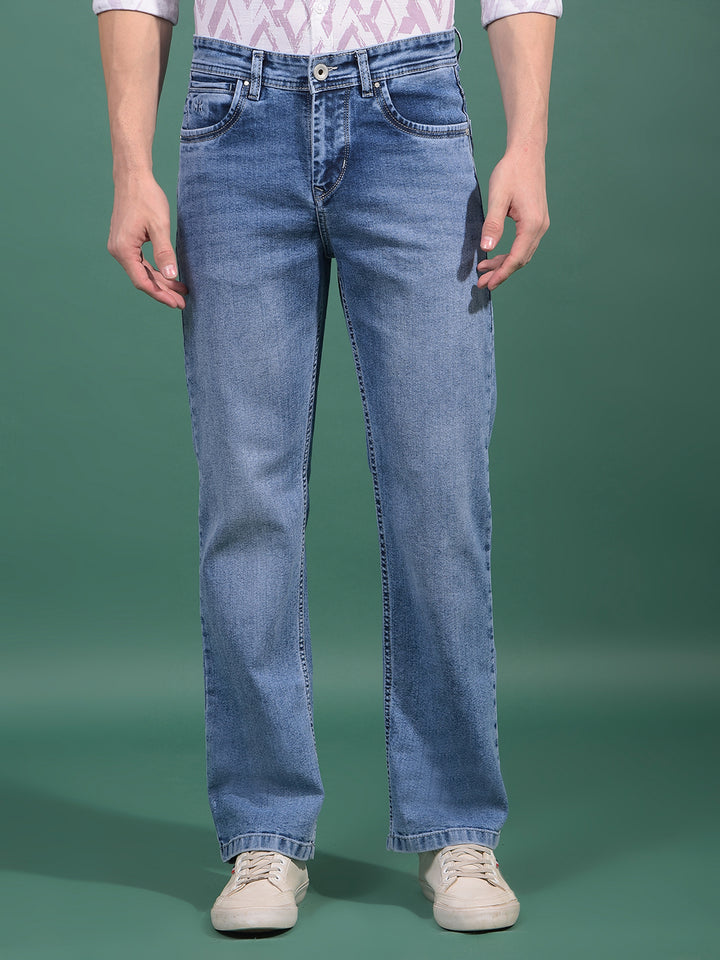 Blue Baggy Jeans-Men Jeans-Crimsoune Club