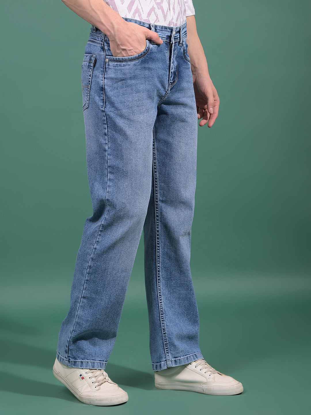 Blue Baggy Jeans-Men Jeans-Crimsoune Club