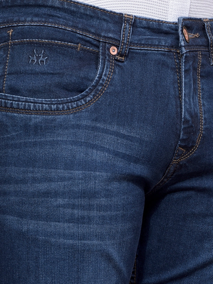 Blue Straight Jeans-Men Jeans-Crimsoune Club