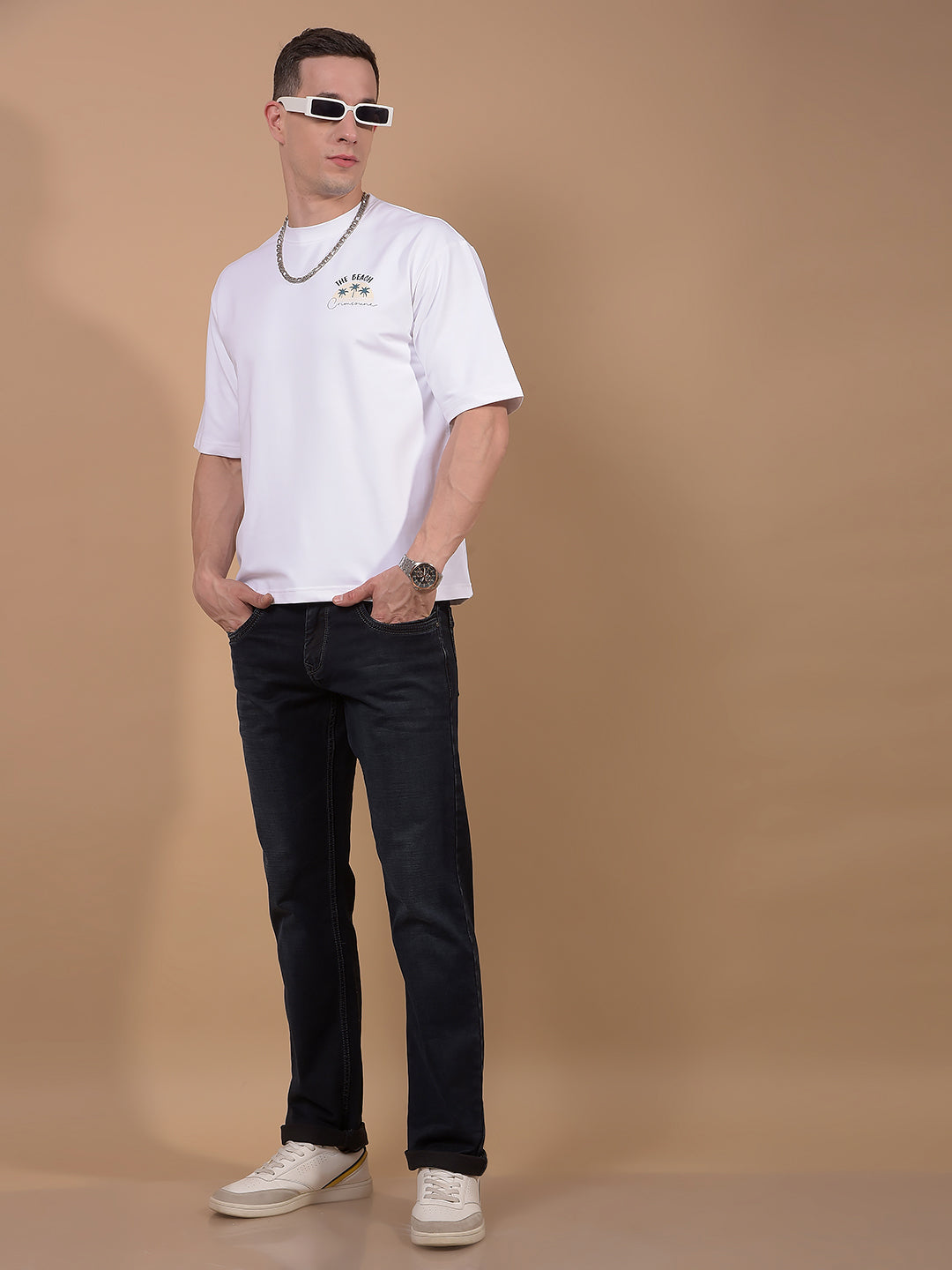 Blue Straight Jeans-Men Jeans-Crimsoune Club