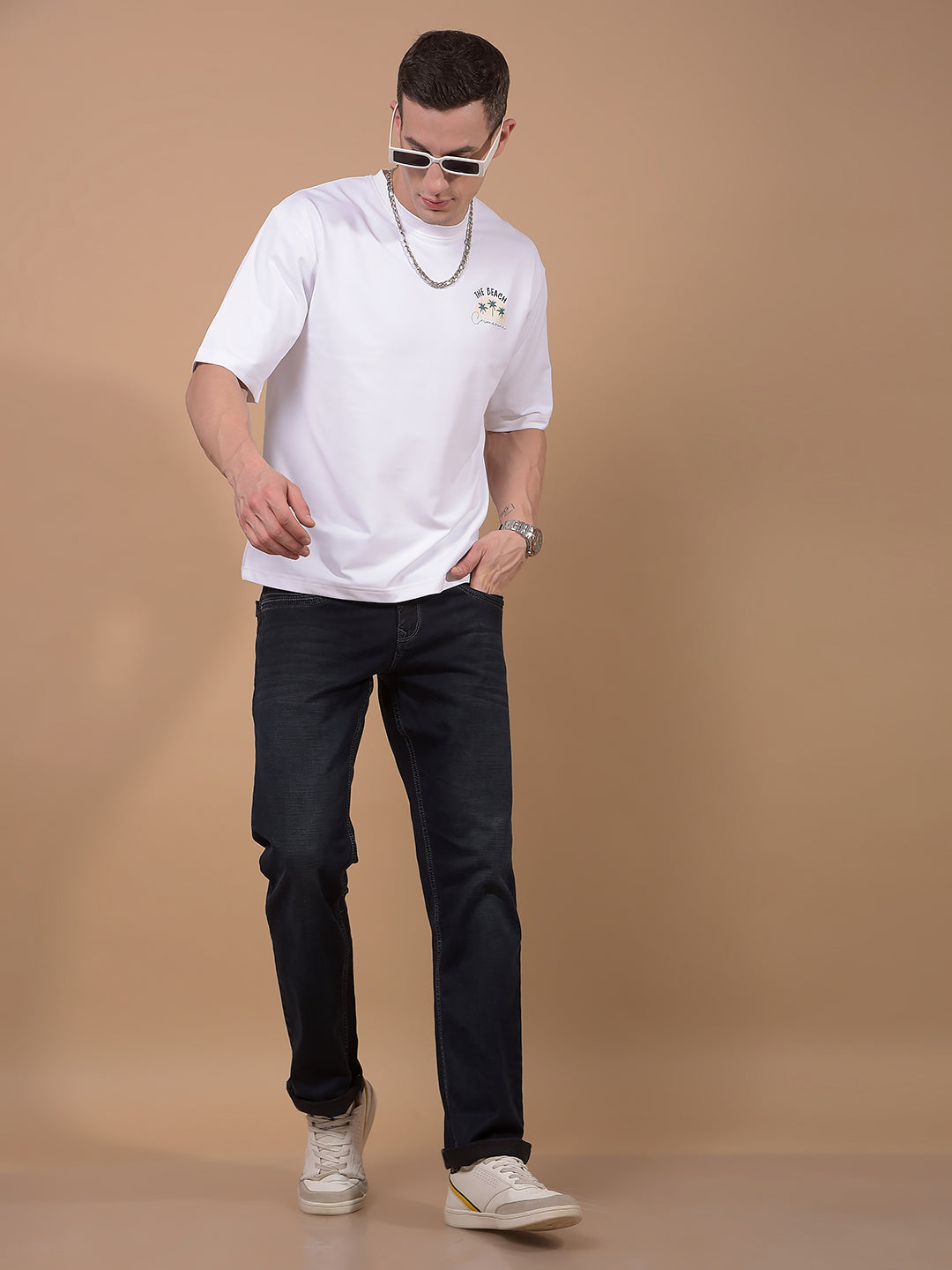 Blue Straight Jeans-Men Jeans-Crimsoune Club