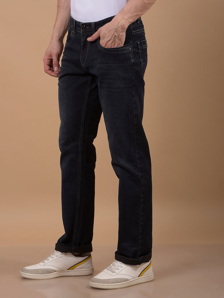 Blue Straight Jeans-Men Jeans-Crimsoune Club