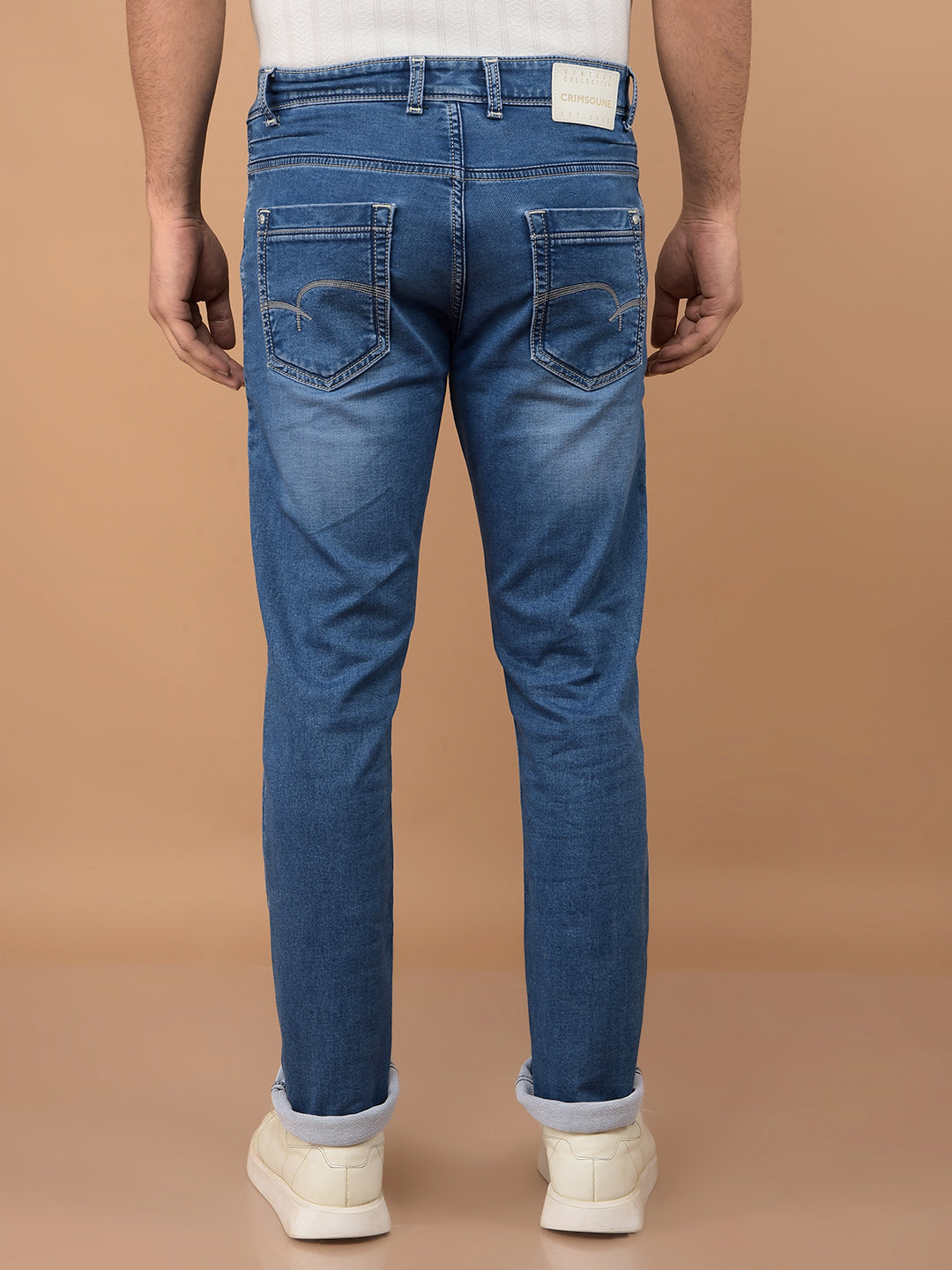 Blue Straight Jeans-Men Jeans-Crimsoune Club