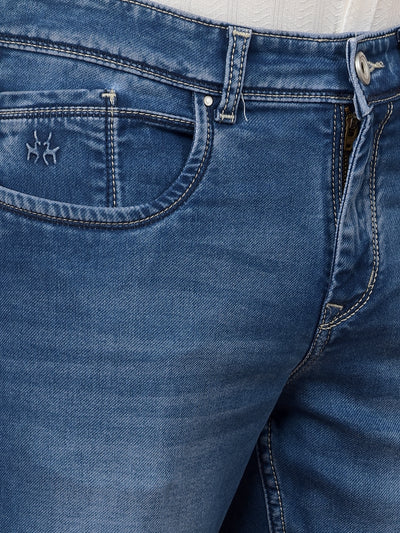 Blue Straight Jeans-Men Jeans-Crimsoune Club