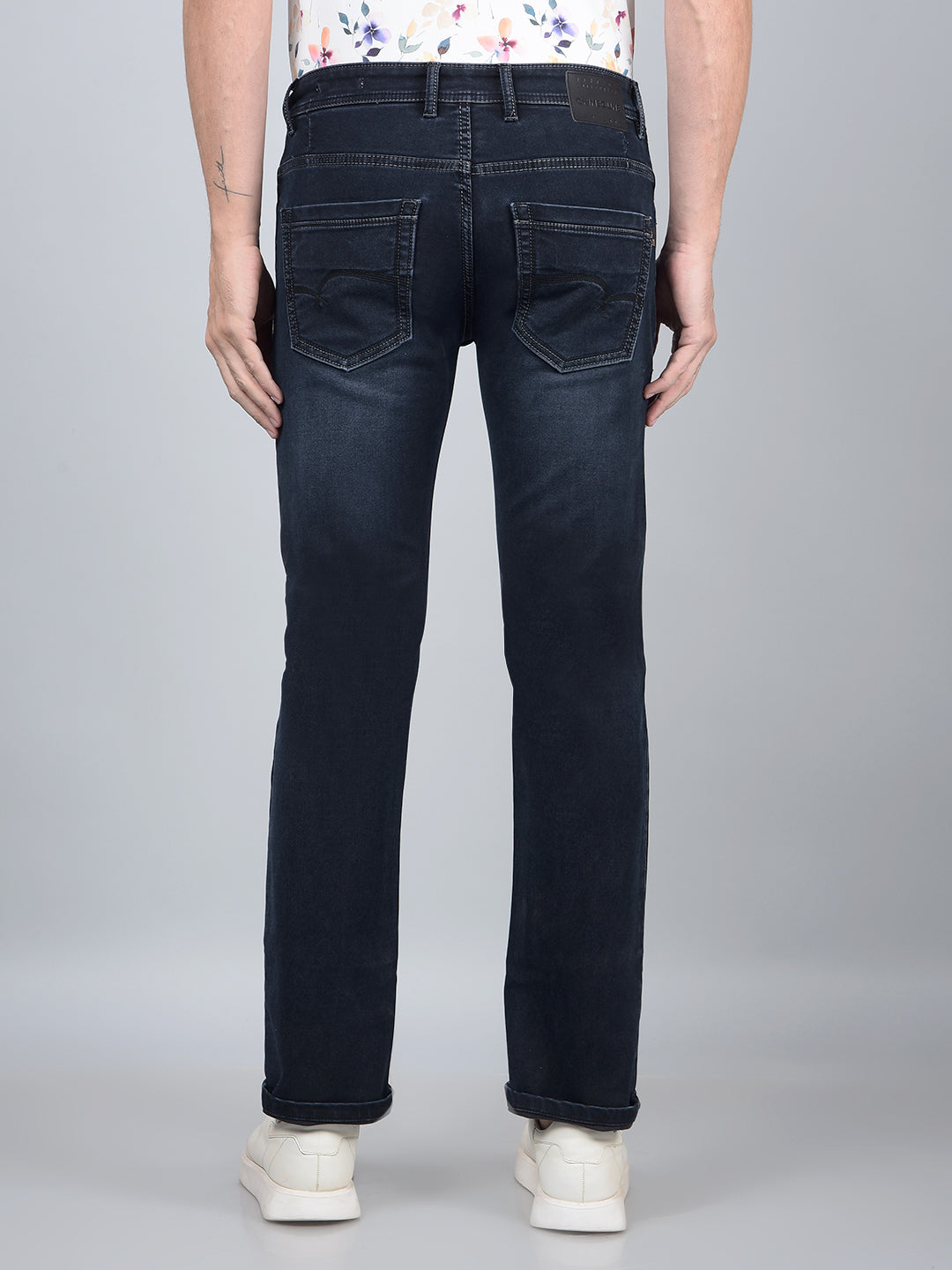 Blue Straight Jeans-Men Jeans-Crimsoune Club